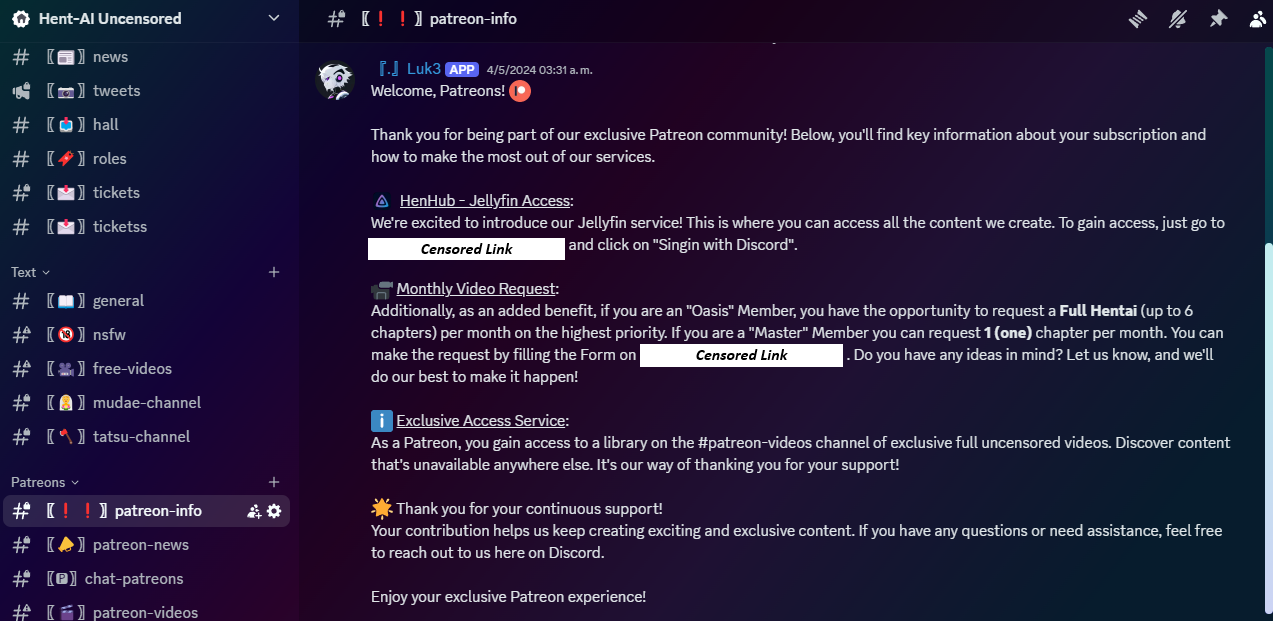 #patreon-info channel
